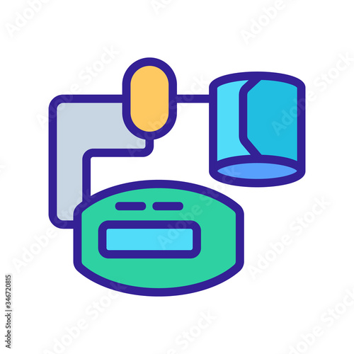 semi automatic tonometer with cuff pear and electronic display icon vector. semi automatic tonometer with cuff pear and electronic display sign. color symbol illustration
