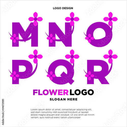 set initial letter flower Logo design