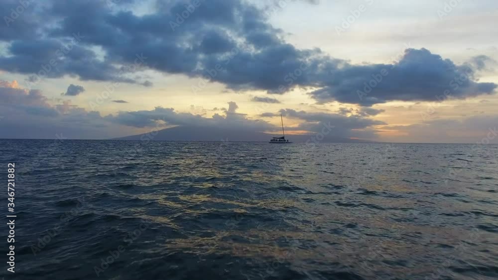 Ocean Sunset Hanakaoo Point West Maui Hawaii Drone Video Ocean Sunset Hanakaoo Point West Maui Hawaii Drone Video