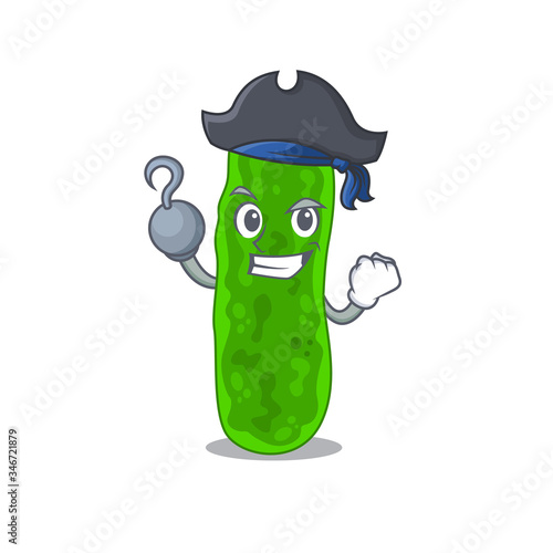 Legionella micdadei cartoon design style as a Pirate with hook hand and a hat