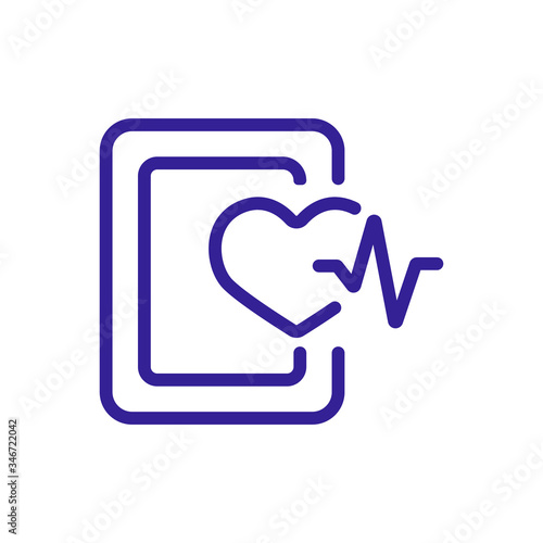 cardio diagnosis icon vector. cardio diagnosis sign. color symbol illustration