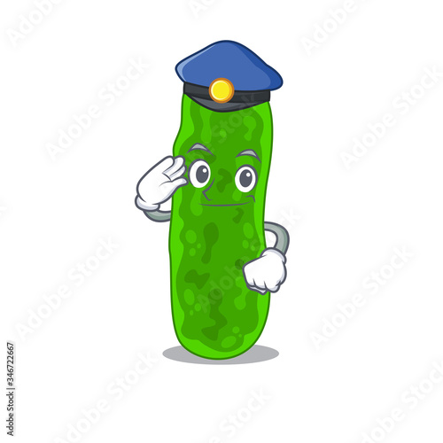 Police officer mascot design of legionella micdadei wearing a hat
