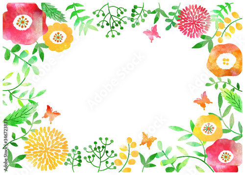 水彩北欧風_ボタニカル_フレーム