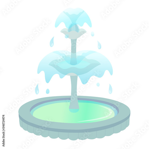 シンプルな噴水のイラスト