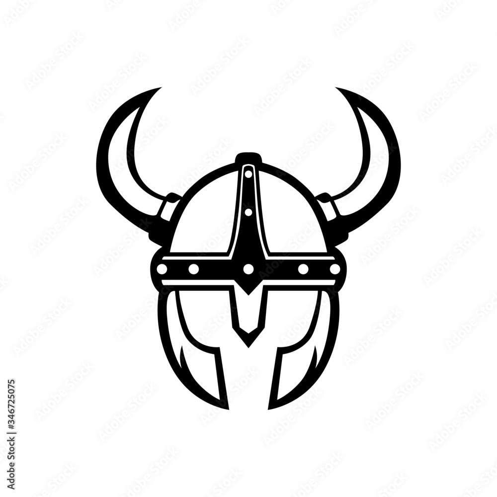 Viking helmet logo vector mascot design Stock Vector | Adobe Stock