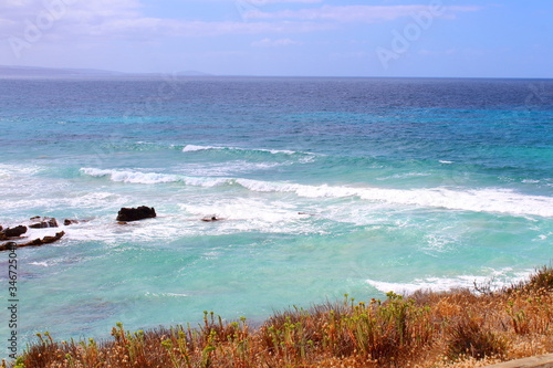 beach and sea in port lincoln  south australia