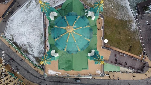 St. Andrews Church in Ukraine Kiev | A Beautiful Aerial Shot of St. Andrews Church | A Church in the Top of a Hill | 300 year old Church | Beautiful Winter Time Aerial Views.