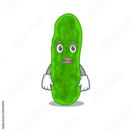 Cartoon design style of legionella micdadei showing worried face