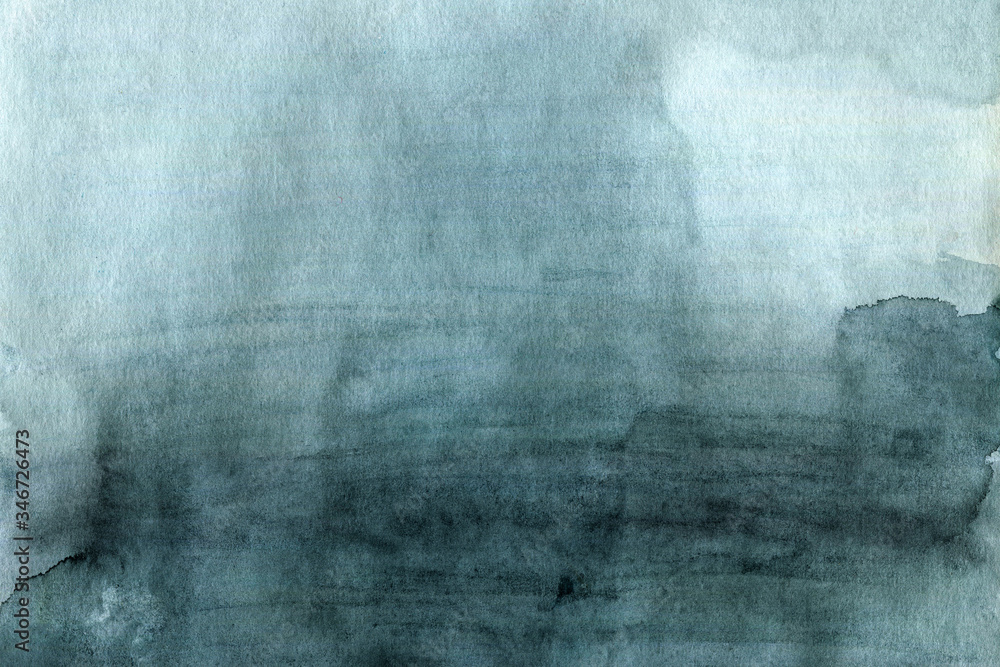 Grunge grey blue green watercolor texture or background in abstract simple style