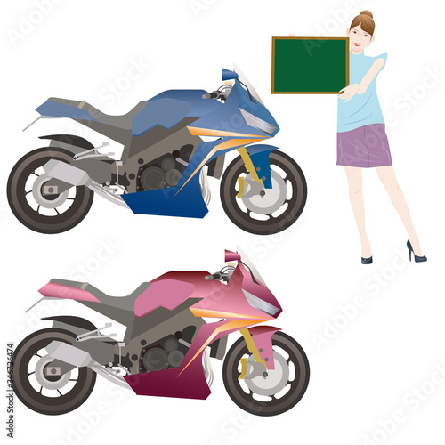 バイクと女性2