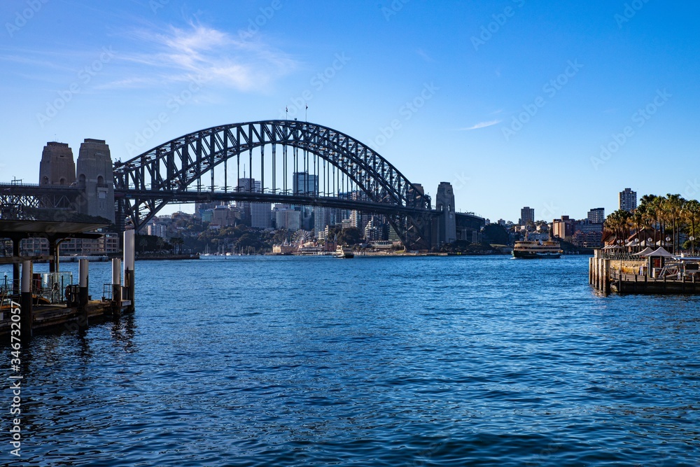 Sydney Harbour Australia on a sunny clear blue sky day with the turquoise colours of the bay