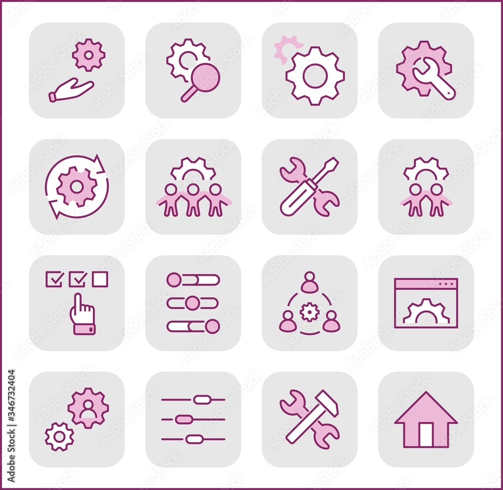 Set of Settings and Setup Vector Line Icons. Contains such Icons as Gear, Setting, Control, Iinstall, Options, Service, and more. Editable Stroke. 32x32 Pixels. Set of Settings and Setup Vector Line Icons. Contains such Icons as Gear, Setting, Control, Iinstall, Options, Service, and more. Editable Stroke. 32x32 Pixels.