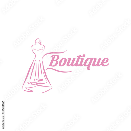 Dress boutique or fashion atelier salon vector icon template.eps 10