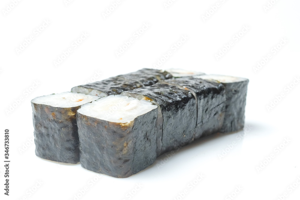 sushi and rolls on a white background food sushi and rolls on a white background food