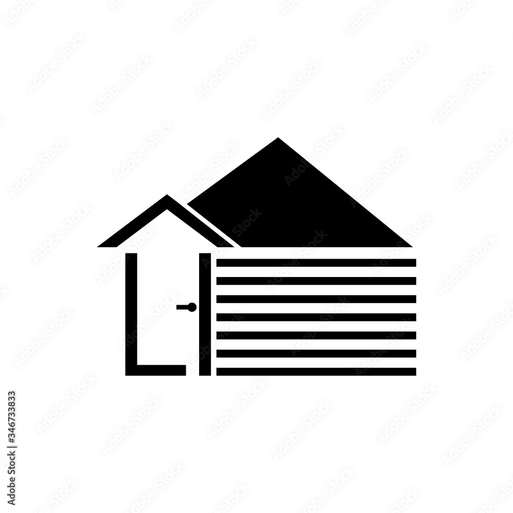 Garage glyph icon vector on white background. Flat vector garage icon symbol sign from modern real estate collection for mobile concept and web apps design. Garage glyph icon vector on white background. Flat vector garage icon symbol sign from modern real estate collection for mobile concept and web apps design.
