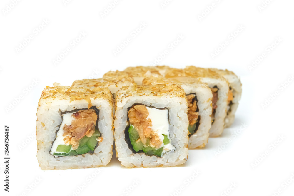 sushi and rolls on a white background food sushi and rolls on a white background food