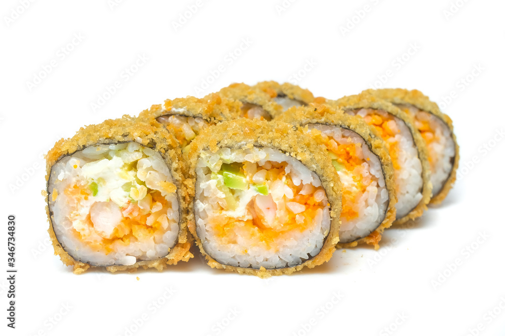 sushi and rolls on a white background food sushi and rolls on a white background food