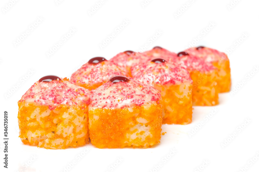 sushi and rolls on a white background food sushi and rolls on a white background food