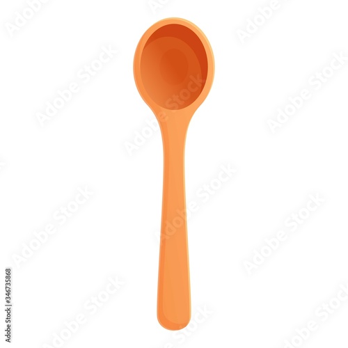 Sauna wood spoon icon. Cartoon of sauna wood spoon vector icon for web design isolated on white background