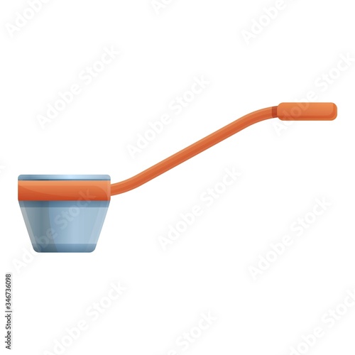 Metal sauna spoon icon. Cartoon of metal sauna spoon vector icon for web design isolated on white background