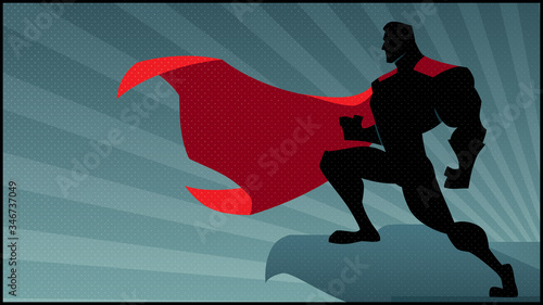 Superhero Roof Watching Silhouette 2