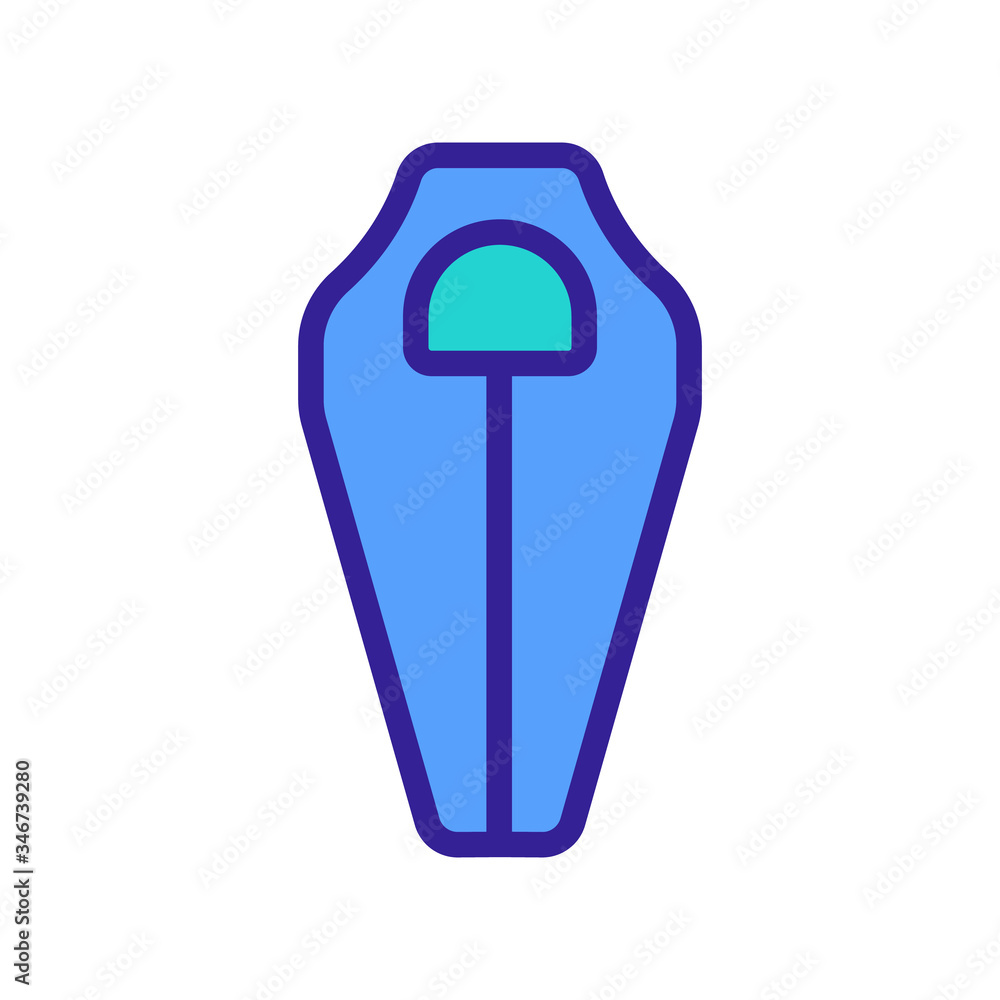 narrowed down cocoon sleeping bag icon vector. narrowed down cocoon sleeping bag sign. color symbol illustration narrowed down cocoon sleeping bag icon vector. narrowed down cocoon sleeping bag sign. color symbol illustration
