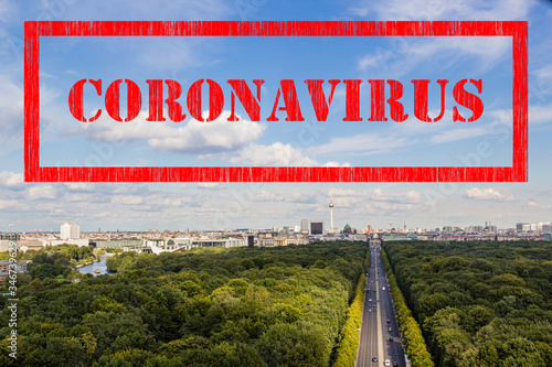 Canvas Print Cityscape of Berlin and road in