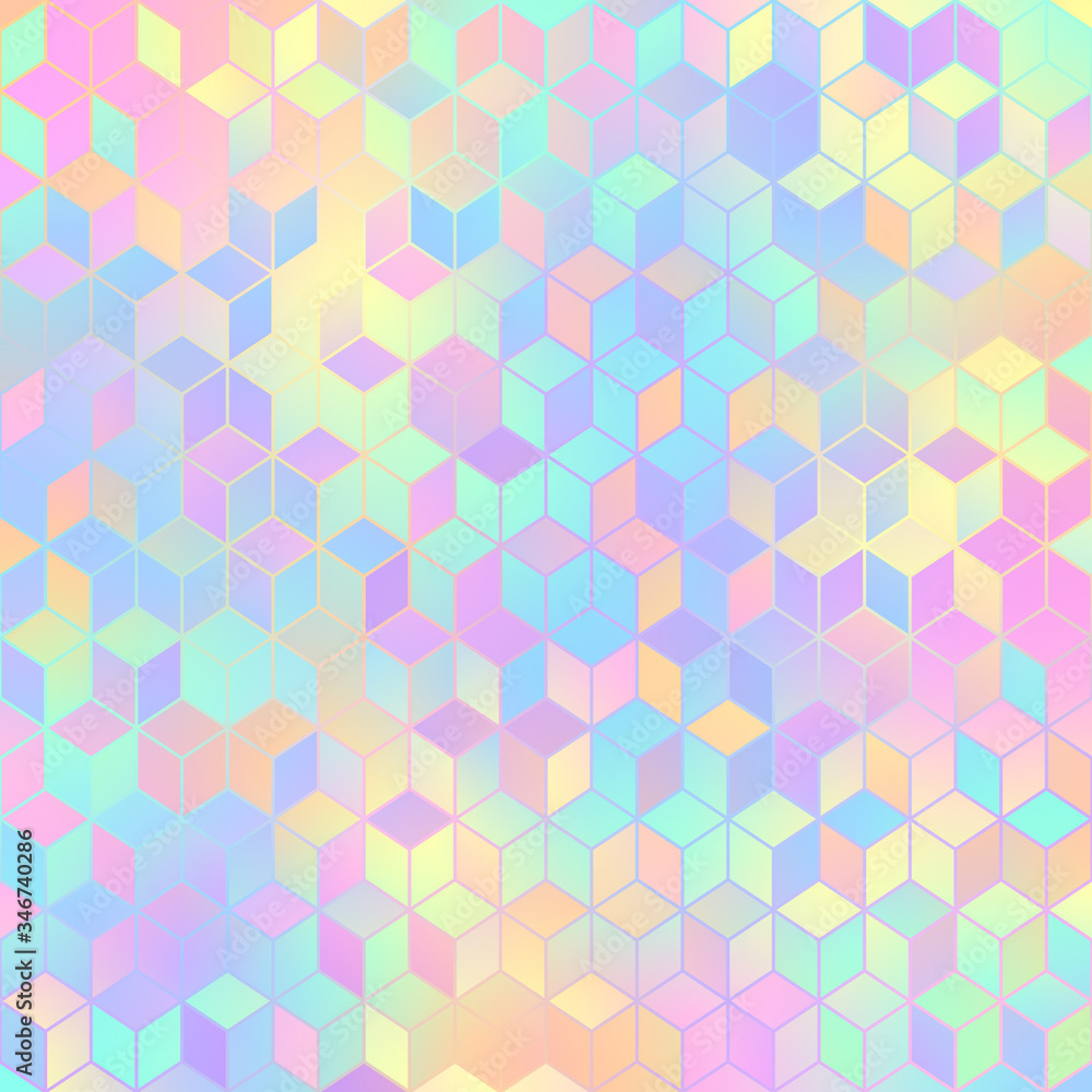 Iridescent Geometric Design - Colorful geometric pattern in iridescent colors