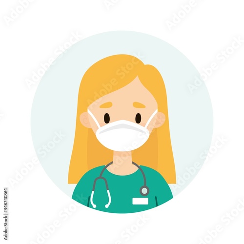 Female doctor/nurse wearing a mask