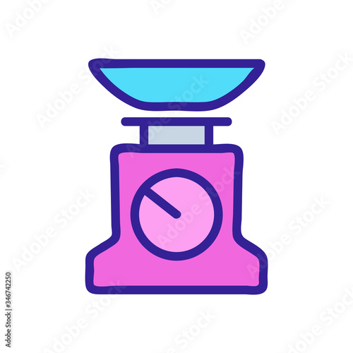 mechanical electric scales with protective platform icon vector. mechanical electric scales with protective platform sign. color symbol illustration