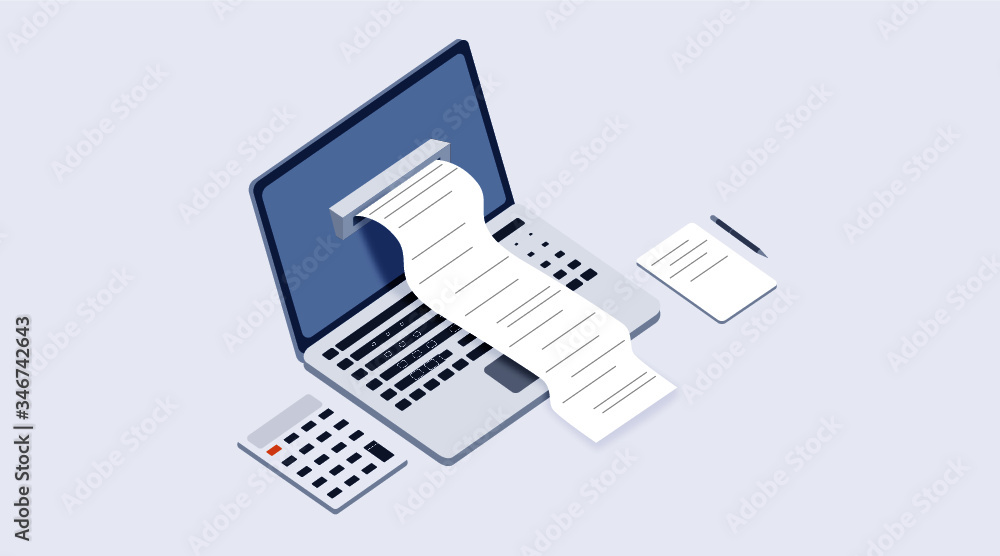 Creative Office invoice Isometric Illustration Creative Office invoice Isometric Illustration