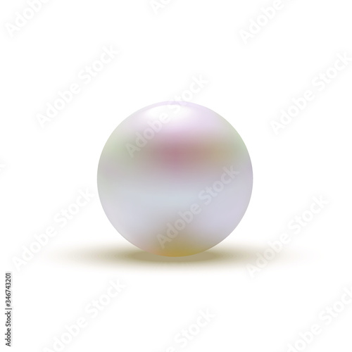 Realistic glossy white sphere, isolated on white, vector illustration