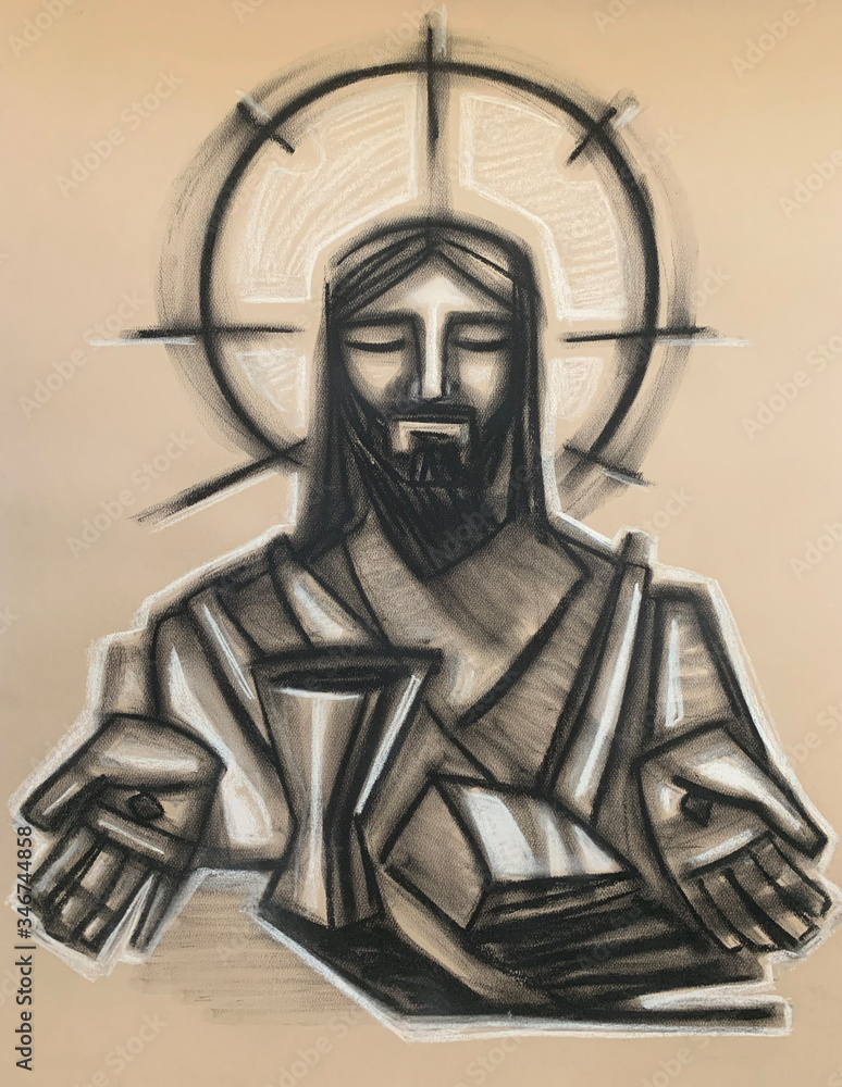 Jesus Christ and Eucharist symbols Stock Illustration | Adobe Stock