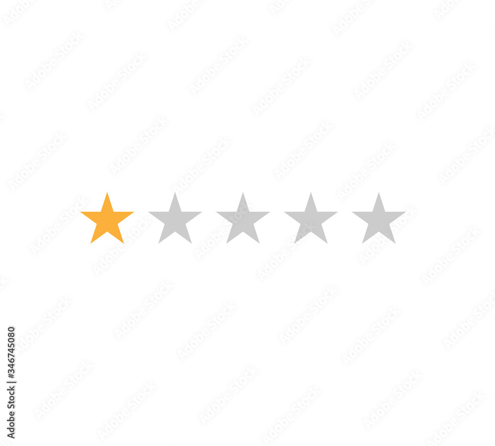 One stars customer product rating review flat icon for apps and websites. One stars customer product rating review flat icon for apps and websites.