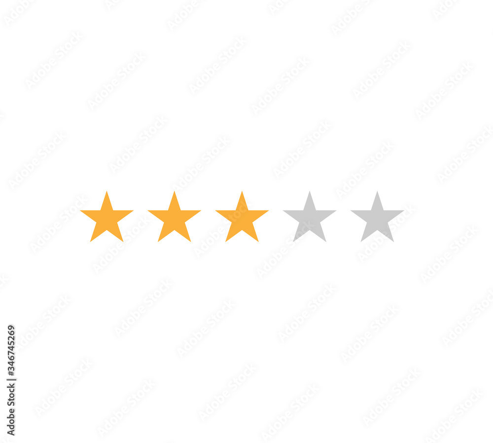 Three stars customer product rating review flat icon for apps and websites Three stars customer product rating review flat icon for apps and websites