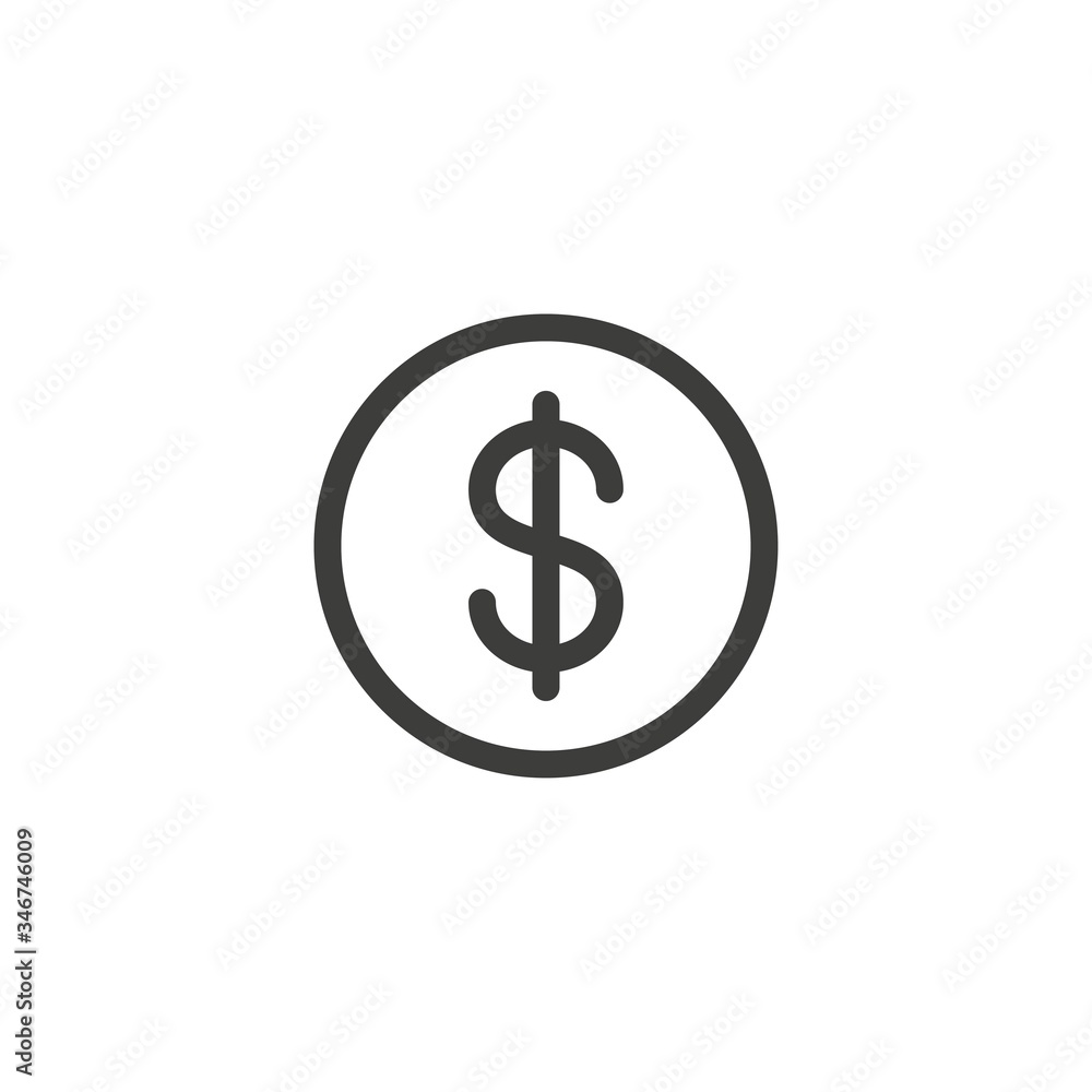 Dollar sign icon on white background Dollar sign icon on white background