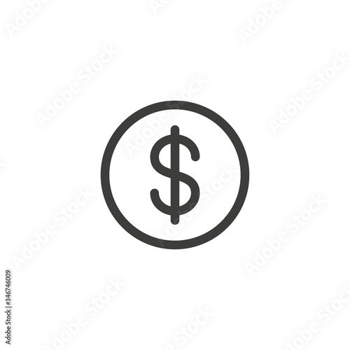 Dollar sign icon on white background