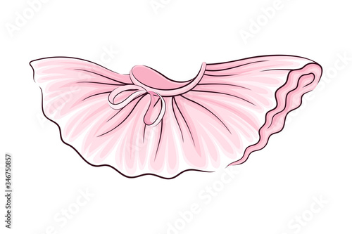 Pink Tutu Skirt with Corrugated Edges Vector Illustration photo