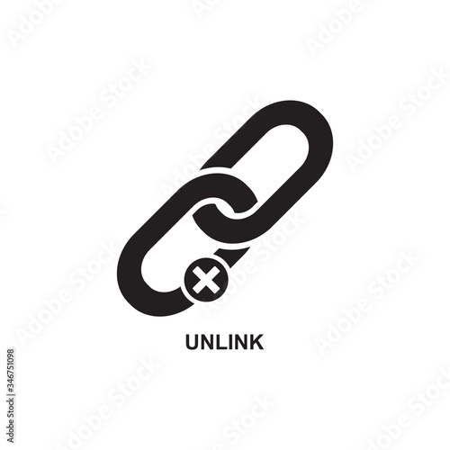 Fotografia UNLINK ICON , CHAIN ICON VECTOR