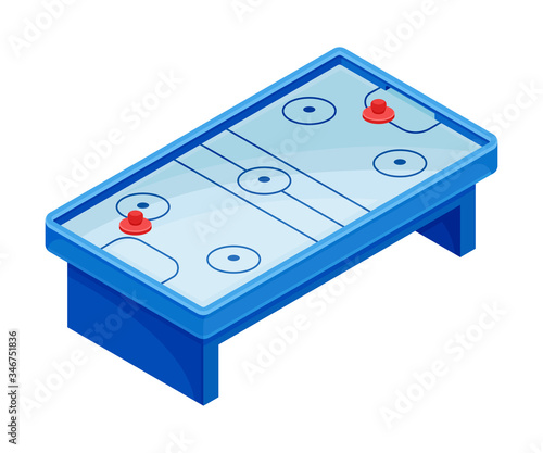 Air Hockey Low-friction Table as Tabletop Game Vector Illustration
