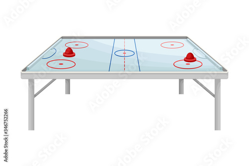 Air Hockey Low-friction Table as Tabletop Game Vector Illustration