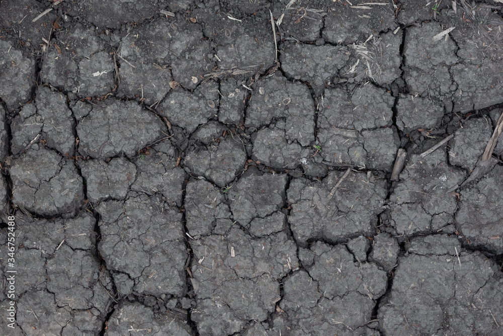 The texture of dried earth from a lack of moisture The texture of dried earth from a lack of moisture