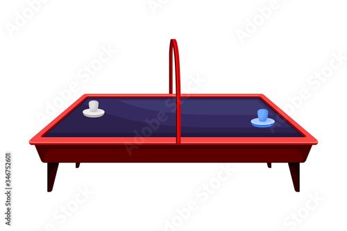 Air Hockey Low-friction Table as Tabletop Game Vector Illustration