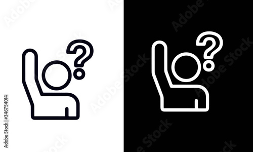 Help and Support Line Icons vector design black and white 
