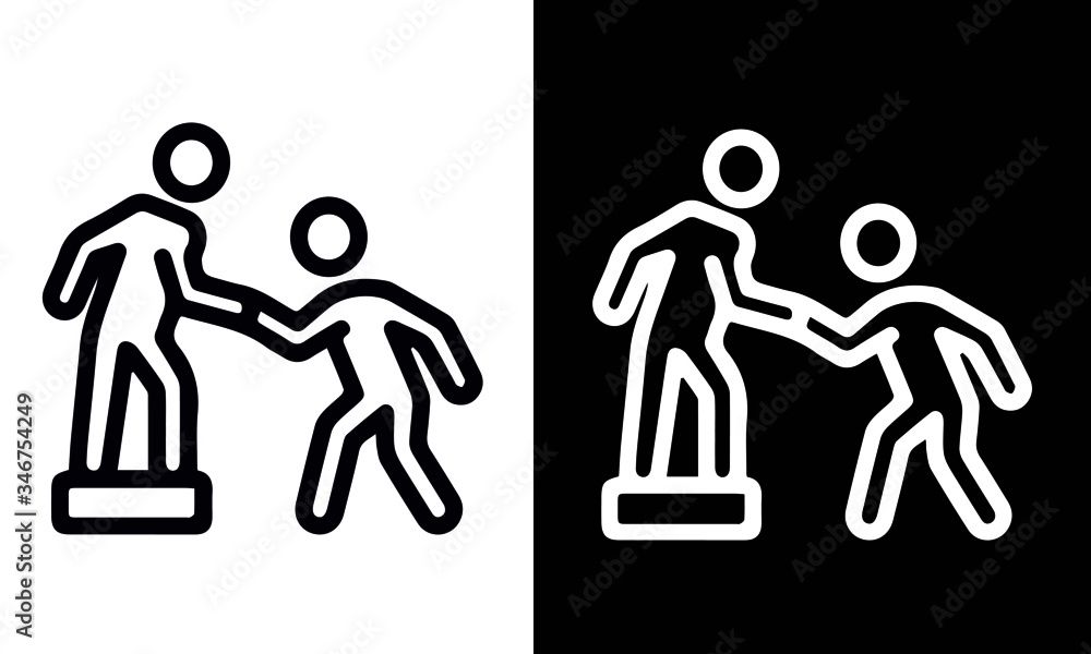 Help and Support Line Icons vector design black and white Help and Support Line Icons vector design black and white