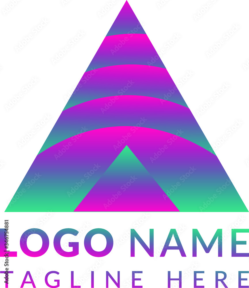 triangle colorful gradient A logo design 