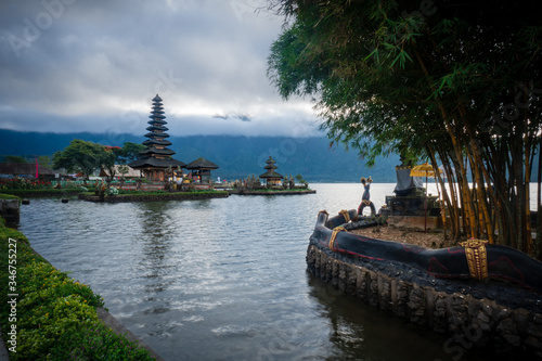 Ulun danu beratan temple and its lake located in Bali