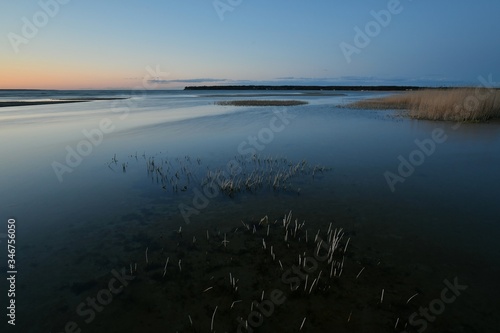 Seashore landscape after the sunset