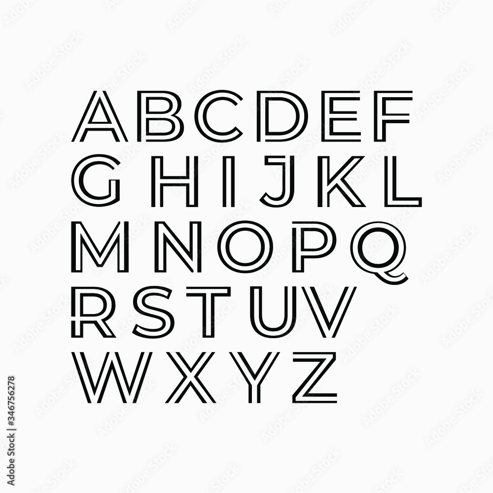 hand drawn alphabet set