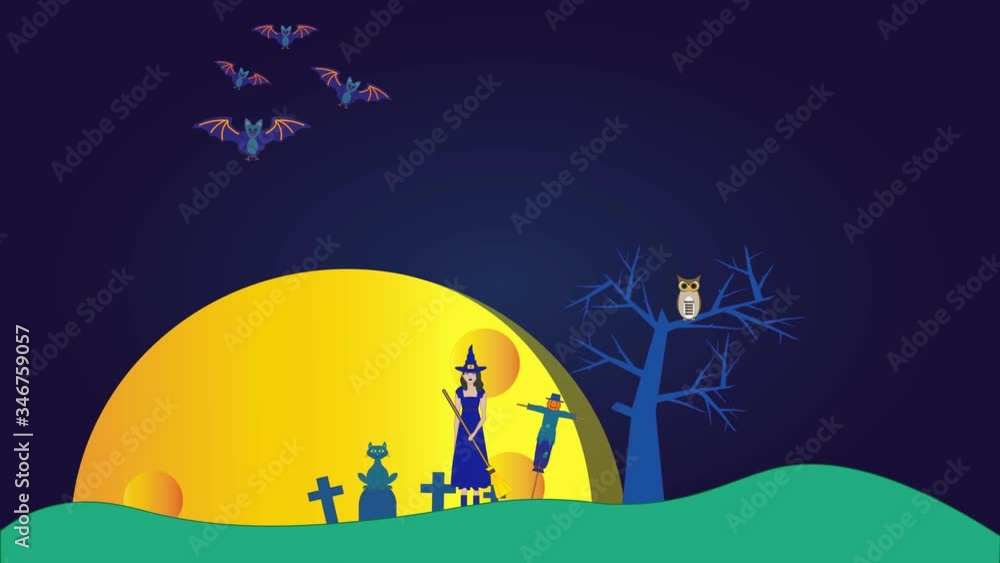 halloween background in cemetery with moon halloween background in cemetery with moon